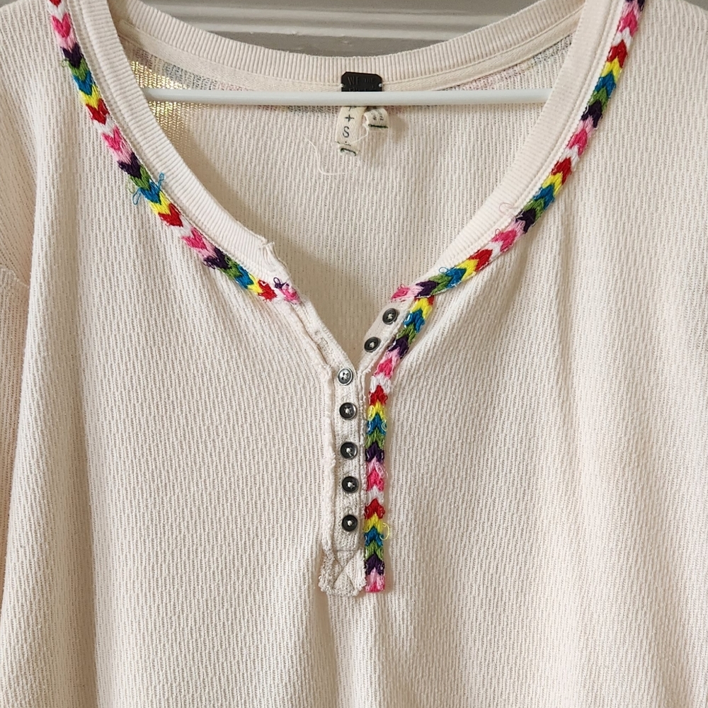 We the Free by Free People embroidered thermal fits sz L